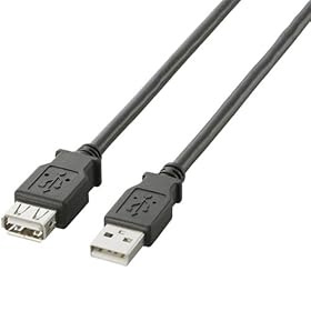 【クリックで詳細表示】ELECOM USB2.0延長ケーブル A-Aメスタイプ ノーマル 5m ブラック U2C-E50BK