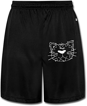 IOKM Man's Gerald G Cartoon Cat Face Jogger Shorts Shorts Men Black
