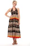 ANASTASIA FASHIONS BLACK COTTON PRINTED SUMMER MAXI DRESS