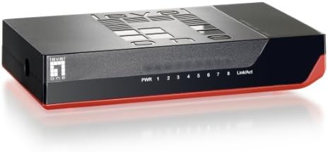 Kuhl Cable 8 Port 10/100 Fast Ethernet Switch, Black with Red Trim