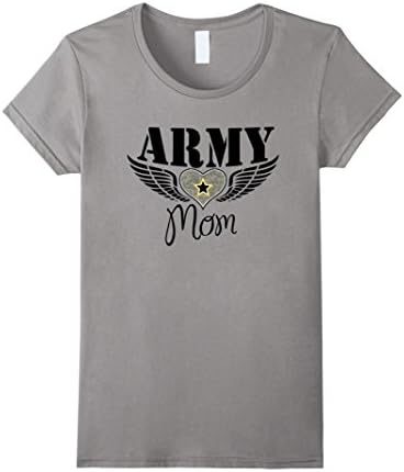 Women's Mom shirt, Army Mom t shirt Perfect Mother's Day Gift Small Slate