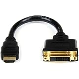 StarTech.com 8in HDMI to DVI-D Video Cable Adapter - HDMI Male to DVI Female - HDMI to DVI Dongle Adapter Cable