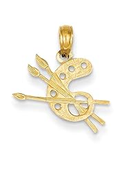 14k Yellow Gold Paint Pallet Pendant. Metal Wt- 0.58g