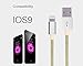 IFaxnn 2pcs 10FT Lightning Cable Popular Nylon Braided Charing Cable Extra Long USB Cord for iphone 6s, 6s plus, 6plus, 6,5s 5c 5,iPad Mini, Air,iPad5,iPod on iOS9.(white+gold).