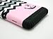 Motorola XT907 Droid RAZR M Hybrid Impact Dual Layer Case Pink Chevron Anchor Black Skin Cover