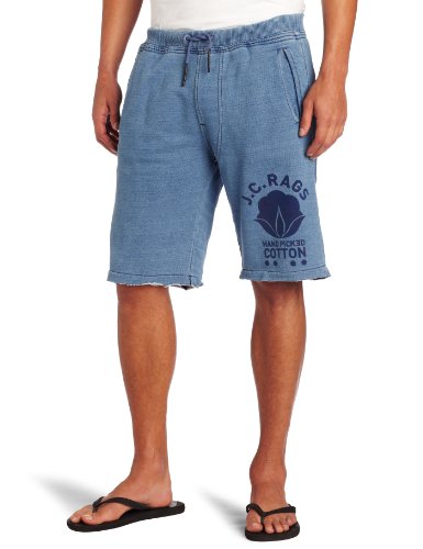 J.C. Rags Mens Indigo Sweat Shorts, Indigo, Large