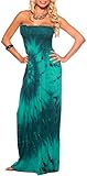 Sexy Colorful Printed Maxi Strapless Long Summer Sun Dress