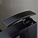 Aquafaucet Single Handle Oil Rubbed Bronze Square Waterfall Bathroom Vessel Sink Faucet Lavatory Mixer Taps Tall Spout