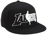 NBA Men's Los Angeles Lakers Flat Brim Flex Hat - Tx88Z, Small/Medium , Black