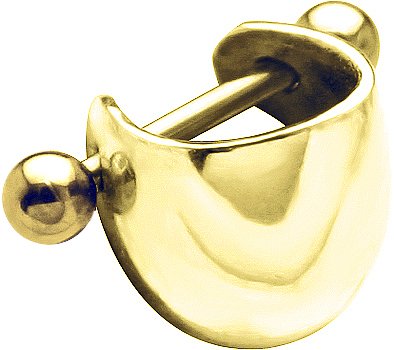 SOLID 14K Yellow Gold SOLID WIDE BAND Ear Cuff 