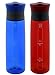 Contigo Autoseal Madison Water Bottle, 24 Ounce, Blue & Red (2 Pack)