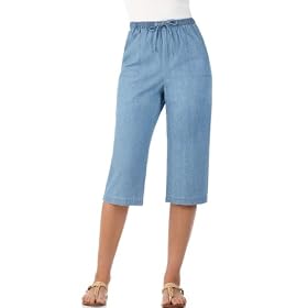 Karen Scott Petite Jeans, Lightweight Cropped Pull On