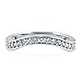 BERRICLE Sterling Silver Wedding Rings Pave Set Cubic Zirconia CZ Curved Half Eternity Ring for Women, Rhodium Plated Size 4-10