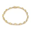 Bracelet With 2.76ctw Precious Stones - Genuine Diamonds and Sapphires Beautifully Designed in Two tone Gold. Total item weight 7.0g Length 7in