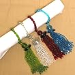 Bead Tassel Napkin Rings Set / 4
