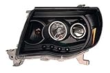 AnzoUSA 121282 Black Clear Projector Halo Headlight for Toyota Tacoma - (Sold in Pairs)