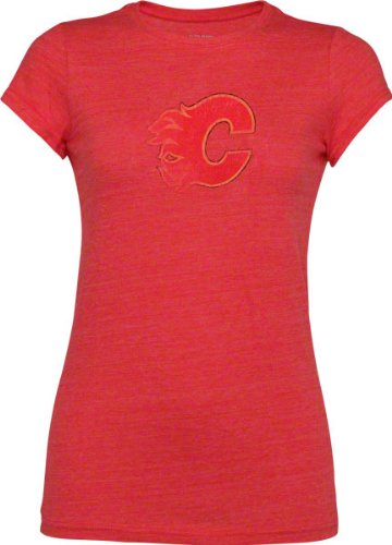 Calgary Flames Women's Tri-Blend Blasted Tee
