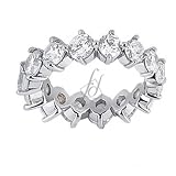 1.40 Ct Round Cut Diamond Eternity Band Shared Prong Set 14K WHITE GOLD SI2-H