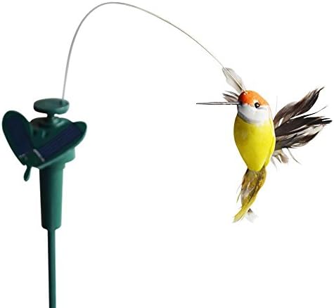 DAJISHAN 4 Pack Flying Wobble Dancing Fluttering Hummingbird Bird, Solar or Battery Powered - Garden Yard Plants Outdoors Decor