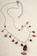 Red, Black and Purple Murano Glass Necklace