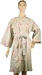 Mas d'Ousvan Rosalie Blue Pink Roses Shortie Kimono Robe ~ 3 sizes