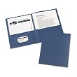 Avery Products - Avery - Two-Pocket Portfolio, Embossed Paper, 30-Sheet Capacity, Dark Blue, 25/Box - Sold As 1 Box - Economical way to professionally distribute proposals and sell sheets. - Business card holder keeps contact information at hand. -