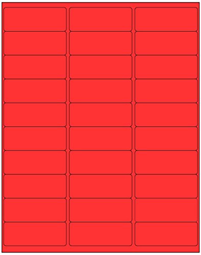 600 Blank Address Labels 2-5/8" X 1" Solid Red Color InkJet or Laser Labels 20 Sheets 5160 Size