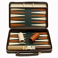 Backgammon Travel Leather Brown