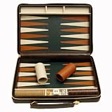 Backgammon Travel Leather Brown