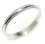 18k White Gold Wedding Band or Stacking Ring with Fine Millgrain