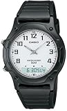 Casio Men's Core AW49H-7BV Black Resin Quartz Watch with White Dial