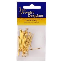 Brass Gold Plated Eye Pin, 1-1/4 Inch