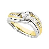 14K Two-Tone Gold Diamond Wedding Set - 0.25 Ct.