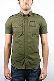 IMAGE OF Diesel Men's Siran-S Short Sleeve Shirt, Hunter Green, Small