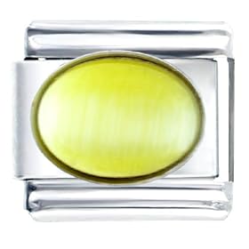 Yellow Stone Italian Charms Bracelet Link by Pugster