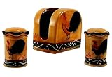 TABLE NAPKIN HOLDER, SALT & PEPPER SHAKERS ROOSTER