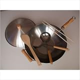 6 Piece 14 Flat Bottom Wok Set