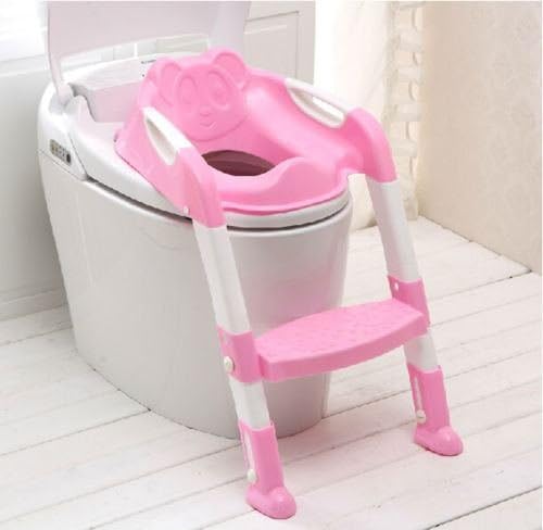 Baby Toddler Kids Potty Toilet Training Safety Adjustable Ladder Seat Chair Step *Pink Color