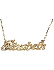 Name Necklaces Elizabeth - Personalized Necklace Gold Plated 18K, Belcher Chain, 2mm Thick