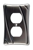 GE 57310 Brushed Chrome Contemporary Duplex Receptacle Wall Plate