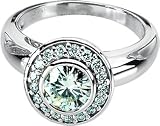 Women's Gorgeous! 14k White-gold (1 CT) 6.5mm Moissanite (1/4 CT TW Diamond) Engagement Ring