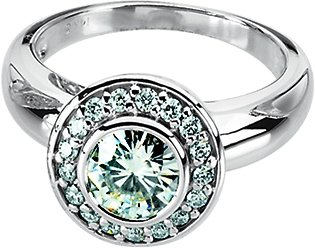 Women's Gorgeous! 14k White-gold (1 CT) 6.5mm Moissanite (1/4 CT TW Diamond) Engagement Ring