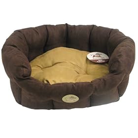 40 Winks Suede Oval Dog Bed 32-inches, Cappuccino