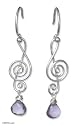 Amethyst dangle earrings, 'Thai Melody'