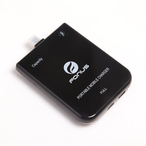 Fonus Black High Quality External Rechargeable Back Up Battery Charger Portable Extended Mobile Power Pack (2800mAh) for Samsung Galaxy S 2 SGH-T989, Galaxy Attain 4G, Galaxy S T959, Gravity Smart, Showcase i500, Galaxy S 4G, Epic 4G Touch SPH-D710