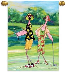 Garden Size Flag, Flamingo Golfers