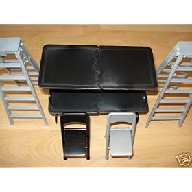 WWE FIGURE ACCESSORIES DELUXE WRESTLING TABLE LADDER & CHAIR MATCH SET 6PC