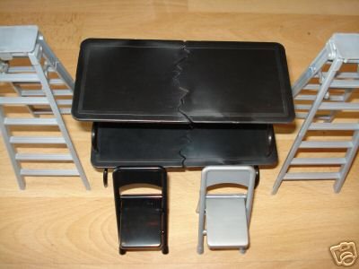 Buy WWE FIGURE ACCESSORIES DELUXE WRESTLING TABLE LADDER & CHAIR MATCH SET 6PC online at Discounted New and Used prices. Delivered to your door with Childrens Toyshop.com