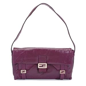 Fendi Burgundy Baguette Leather Shoulder Handbag