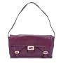 Fendi Burgundy Baguette Leather Shoulder Handbag (5"H x 9 1/2"W x 3"D. Top handle; 7" drop, Burgundy)